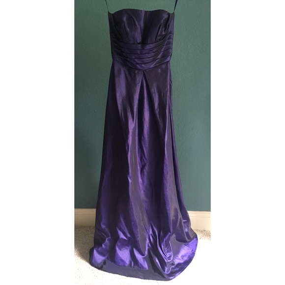 Strapless Purple Prom Dress - Picture 8 of 9